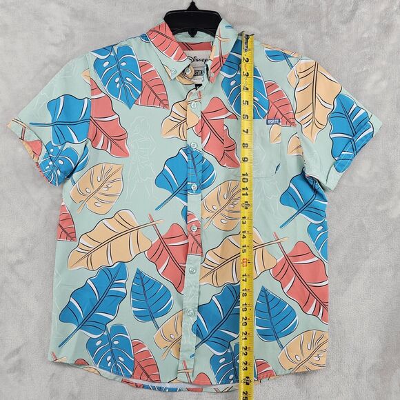 RSVLTS Disney Moana Of Motunui Kunuflex Button Shirt Hawaiian Leaf Blue Youth XL - Picture 5 of 9